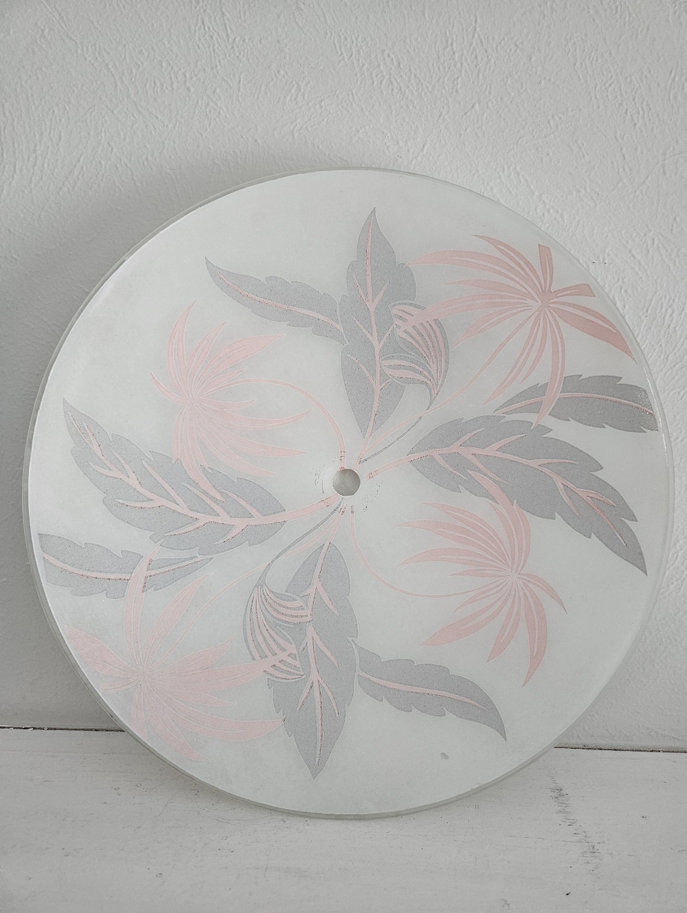 Vintage Mid Century Modern Palm Leaf/Palm Tree Ceiling Flush Mount Light Shade - Picture 11 of 12